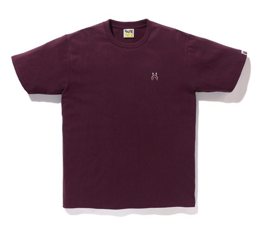 Buy BAPE Shark One Point WGM Tee Burgundy - Novelship
